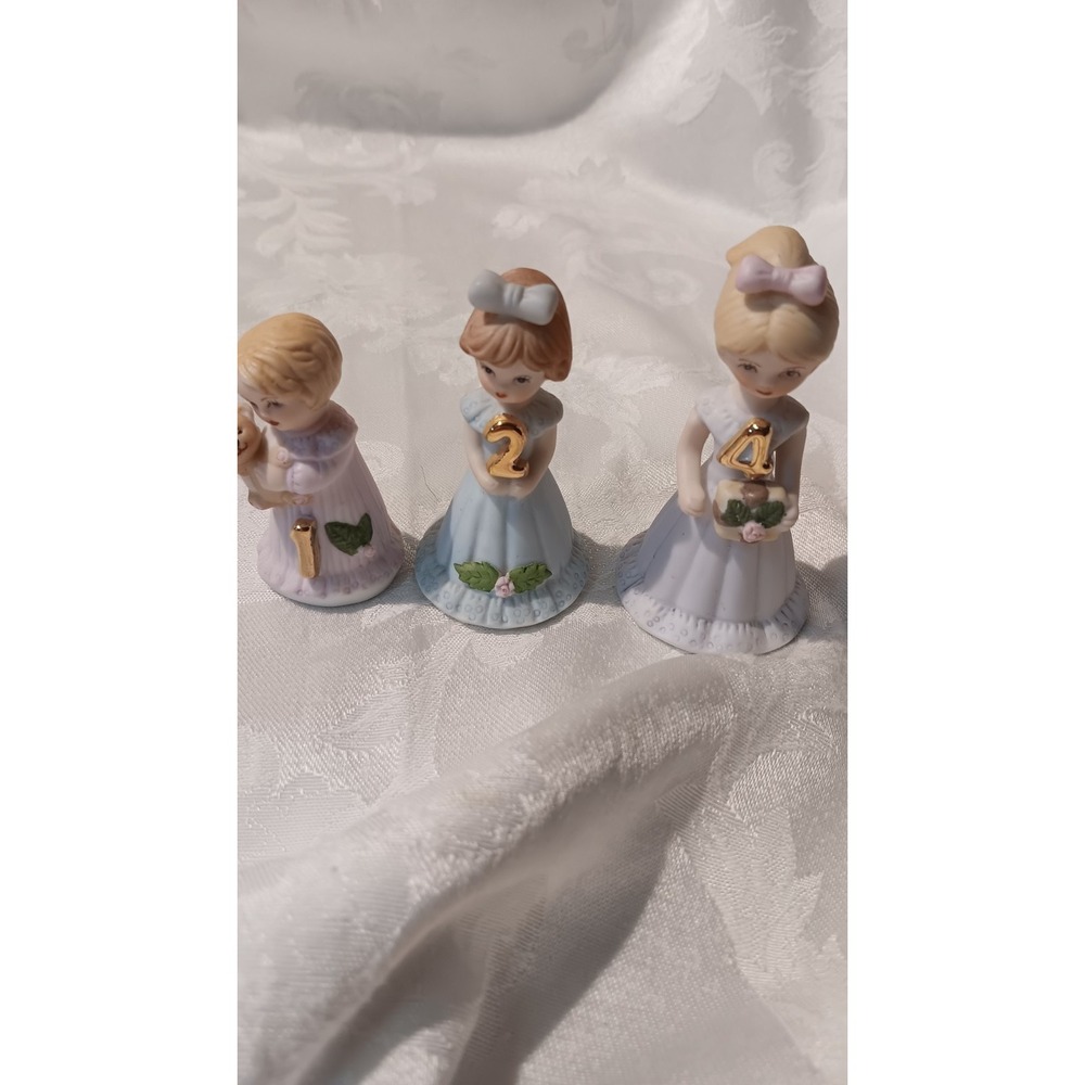Vtg Enesco Growing Up Birthday Girls Lot of 3 Figurines 1,2,4)  No Boxes EUC